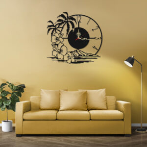 Flower on Beach  Wall Clock